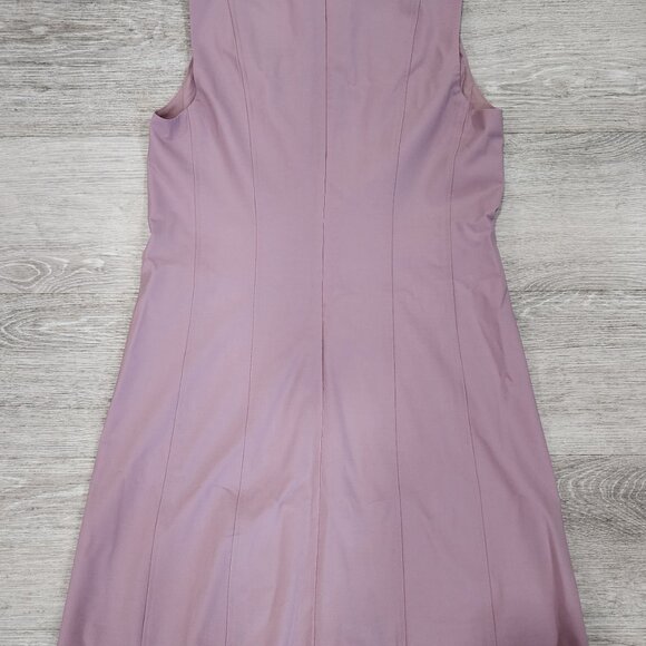 Theory Helaina Sleeveless Classic Suit Pink Wool Shift Dress Women's Size 8 - Picture 7 of 7